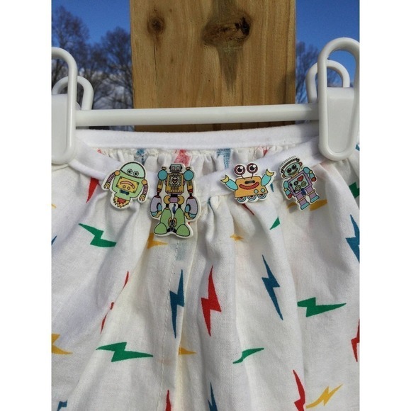 Homemade girl’s robot apron play art paint cook dress up lightning robotics - Picture 3 of 8